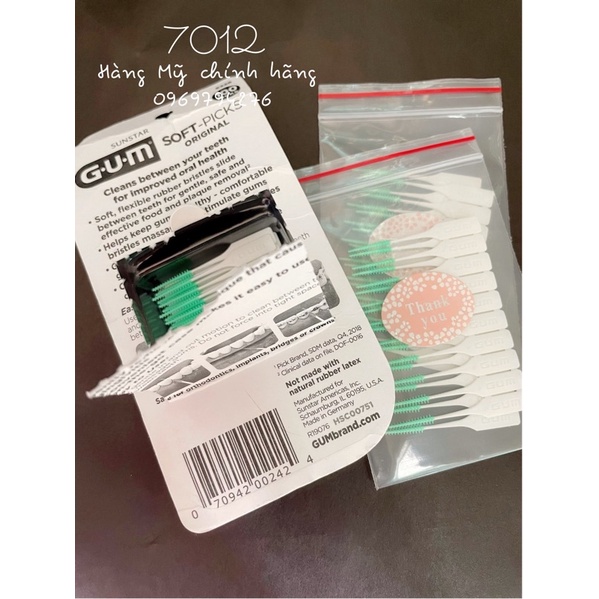 Tăm xỉa răng nha khoa Gum Soft Pick Original mềm đàn hồi cao