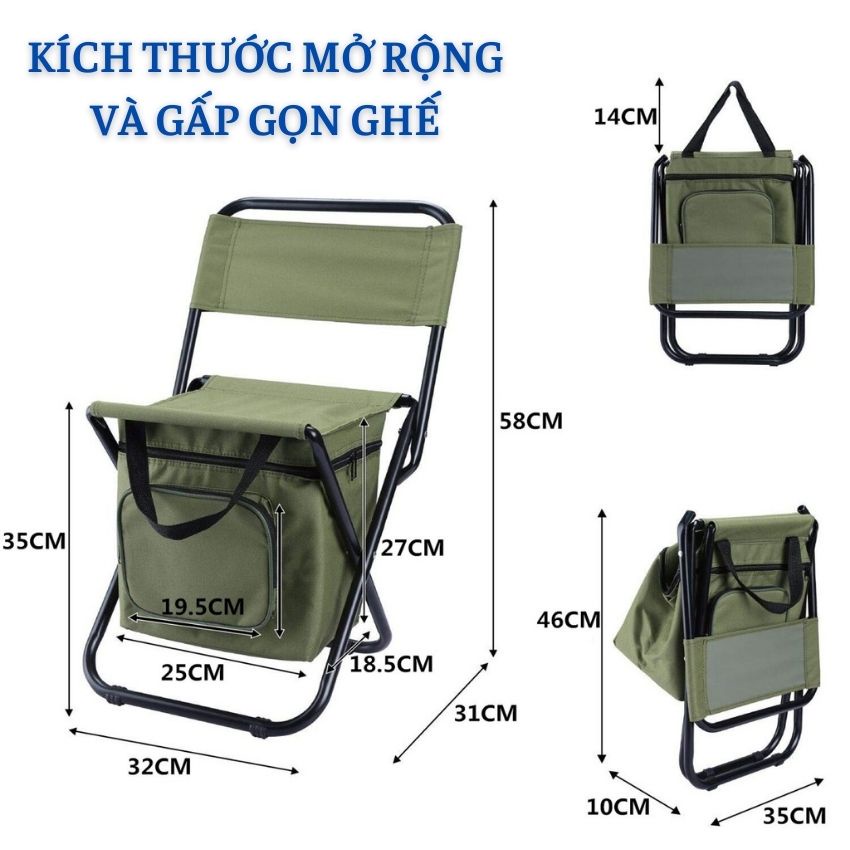 Ghế Xếp Du Lịch Gấp Gọn Đi Dã ngoại Cắm Trại Ngồi Câu Cá Khung Thép Chịu Lực 260 Kg | BigBuy360 - bigbuy360.vn