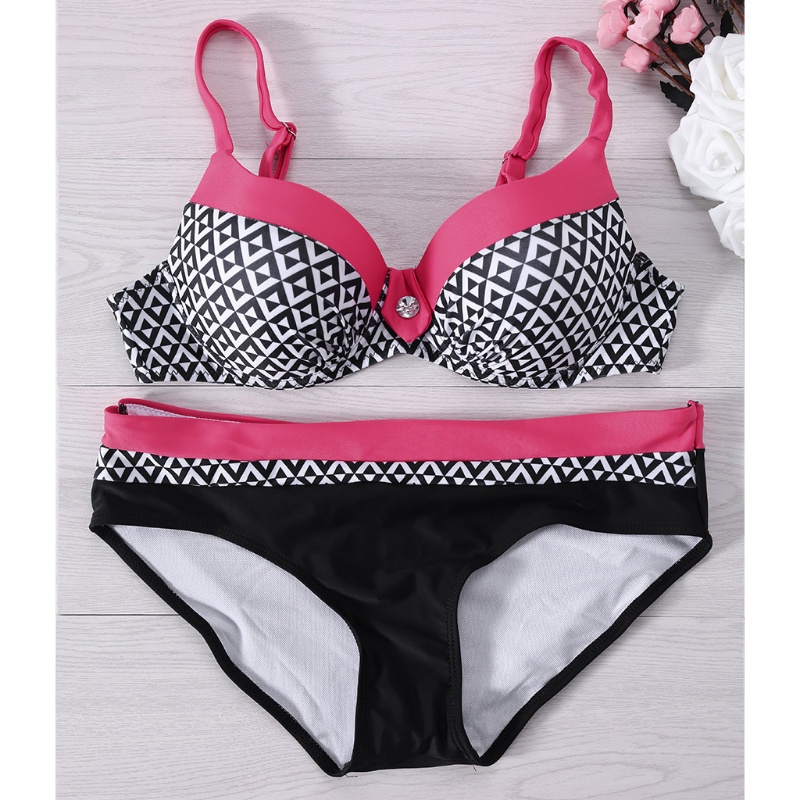 Bộ Đồ Bơi Bikini Hai Mảnh Lưng Thấp In Họa Tiết Hoa Có Miếng Đệm Nâng Ngực Dành Cho Nữ