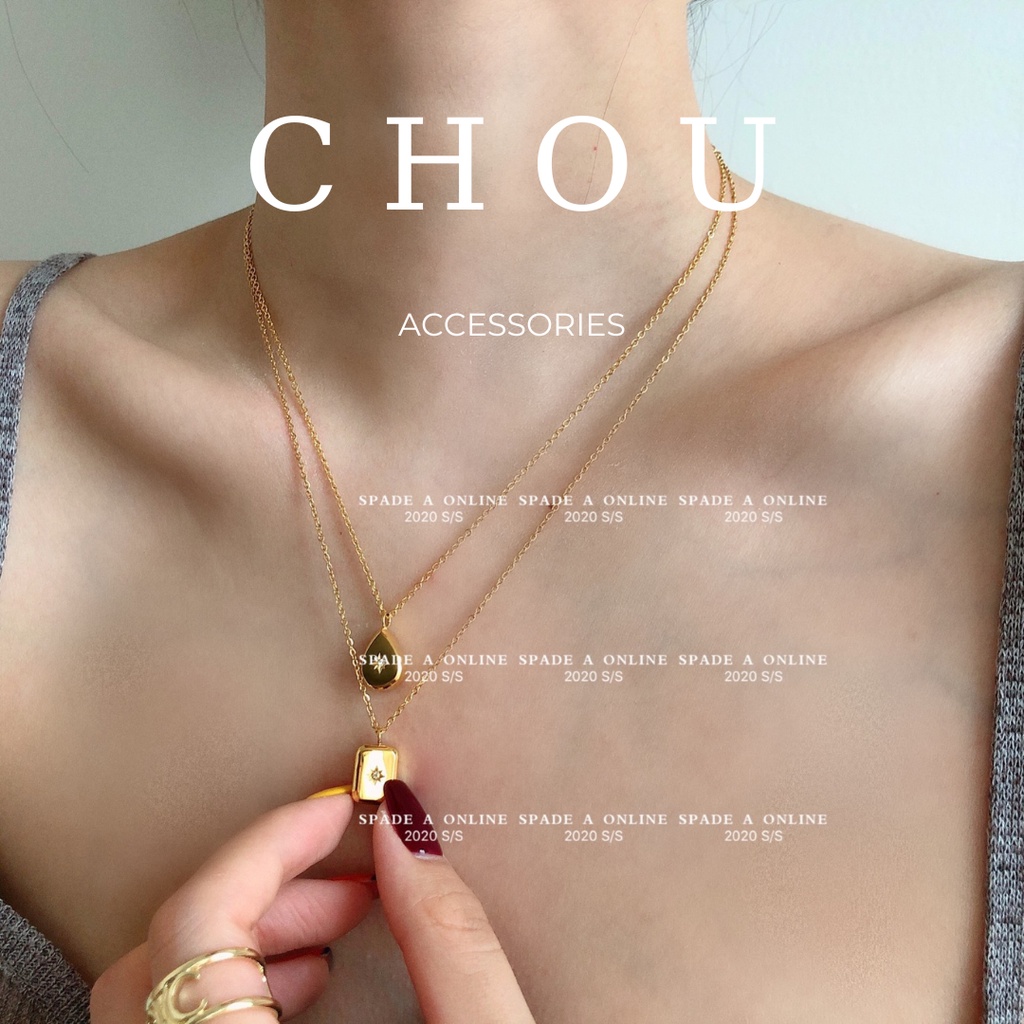 Dây Chuyền Titan, Vòng Cổ Titan Đính Đá Giọt Nước | CHOU ACCESSORIES |