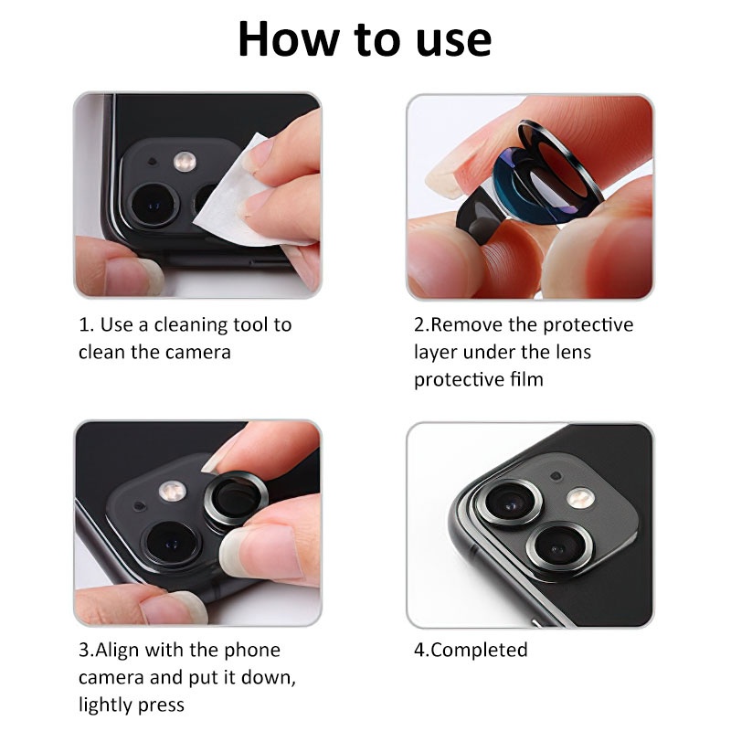 Nắp Đậy Ống Kính Camera Bằng Kim Loại Cho iPhone 13 Pro Max 11 iPhone 12Pro Max 12Mini 12Pro