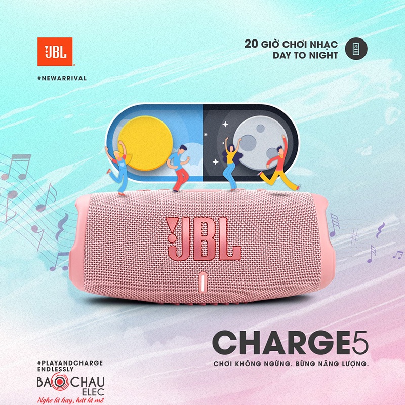 [CHÍNH HÃNG] Loa Bluetooth JBL Charge 5 | Công Suất 40W - Pin 20 Giờ - Kháng Nước IP67 - Hỗ Trợ Sạc - Giá Rẻ Nhất