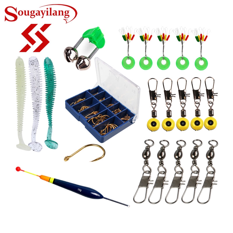 Sougayilang Fishing Bait Combo Soft Lure Fishing Hook Fishing Float Fishing Tackle Fishing Accessories