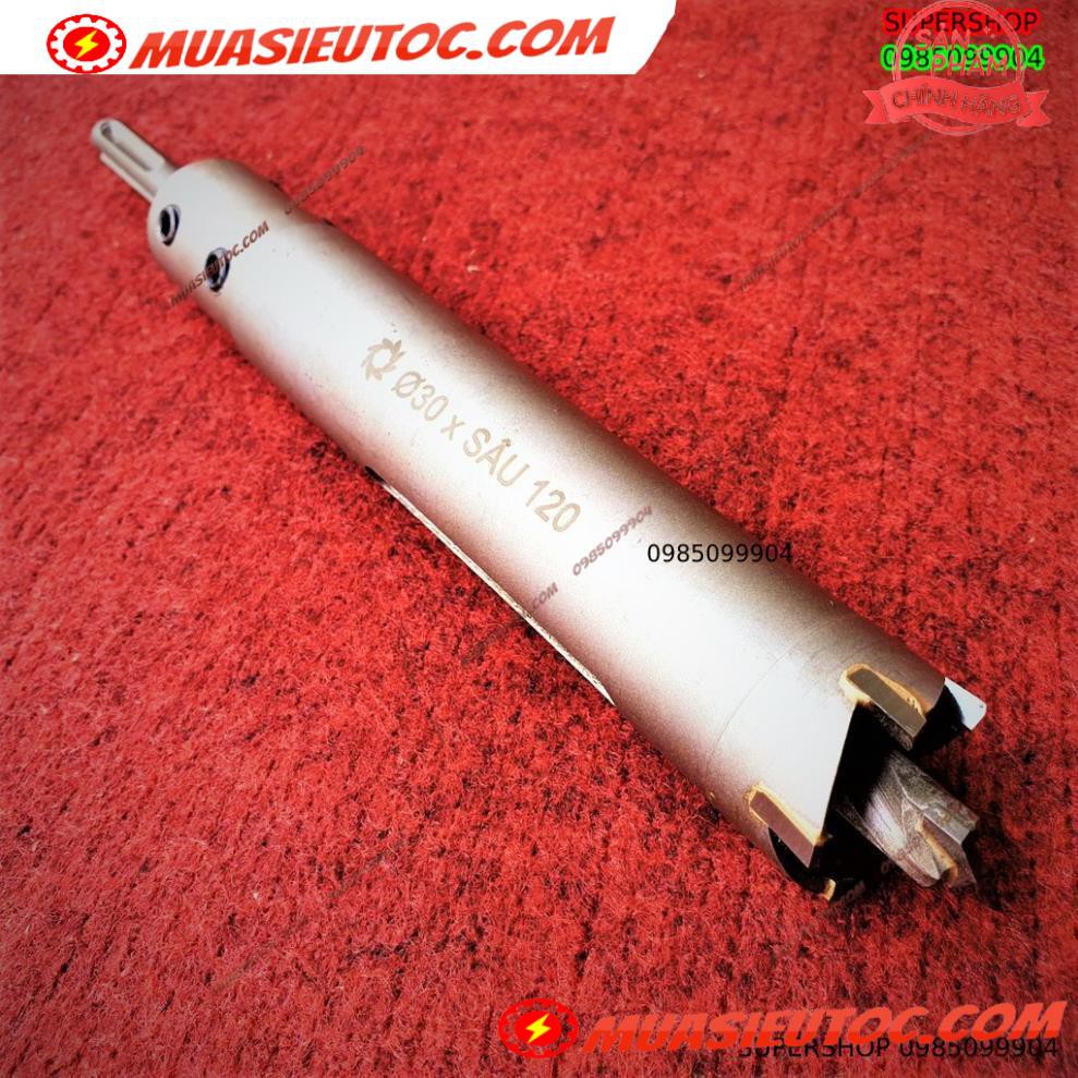 Mũi khoan rút lõi khoét tường gạch sâu Phi 30 x 120 mm không khoan bê tông, không khoan chế búa