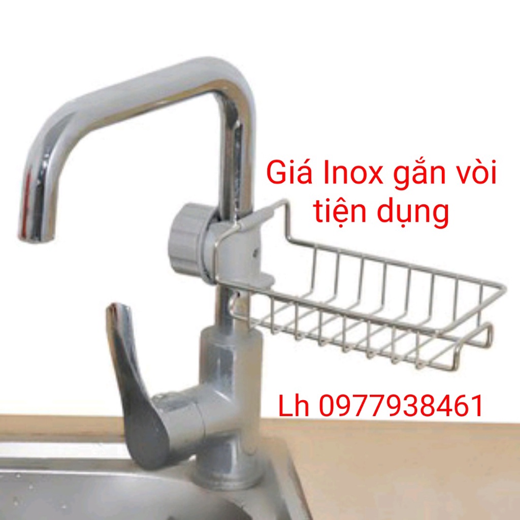 Giá Inox để đồ rửa bát gắn tường Khay inox gắn vòi chậu rửa bát đa năng tiện lợi