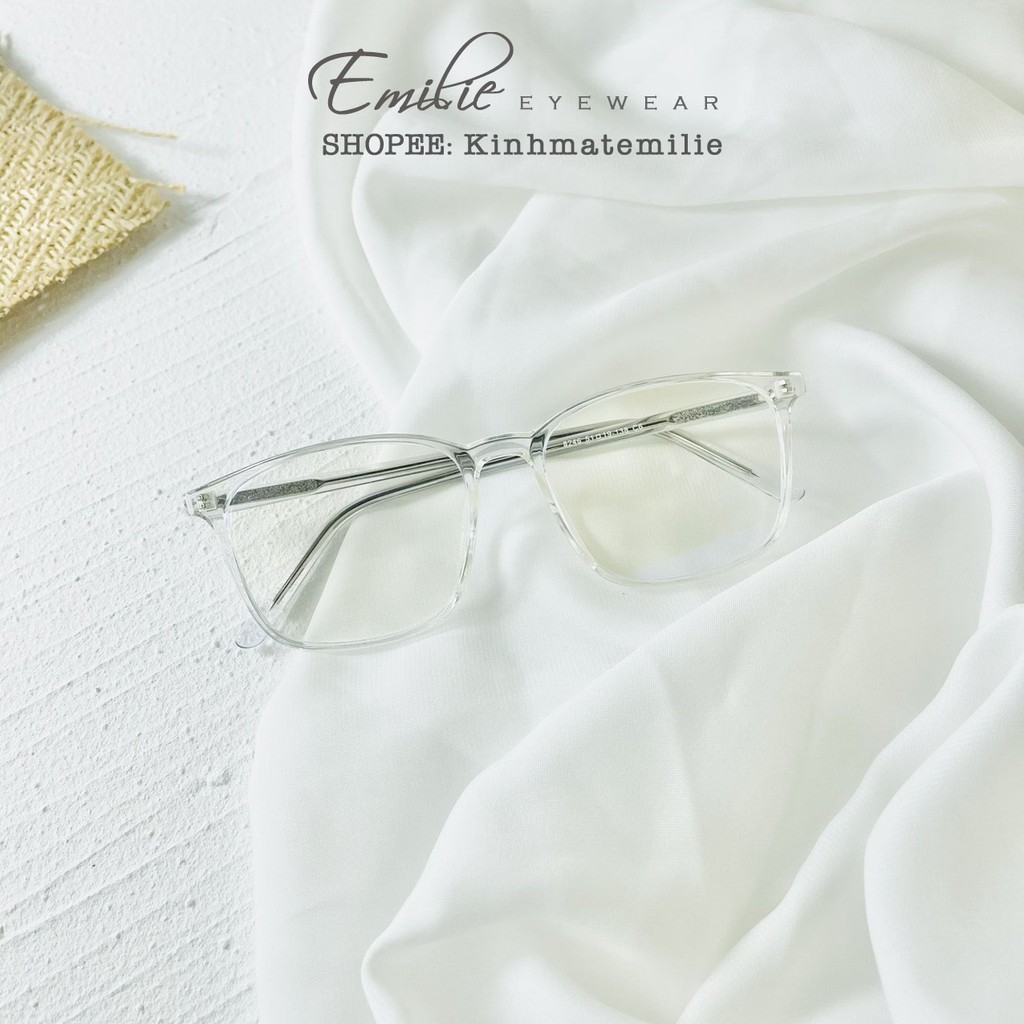 Gọng kính vuông nhựa dẻo size to nam nữ Emilie eyewear phụ kiện thời trang 8246