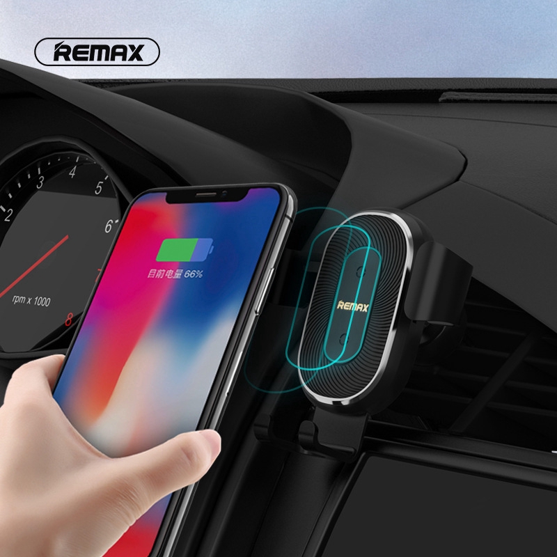 Remax Car Mount Mobile Phone Holder With wireless charger 360 degree car vent mount Infrared automatic sensing