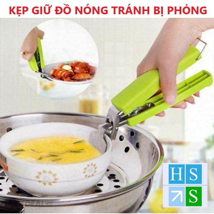 Kẹp gắp đồ bát đĩa nóng chống trượt an toàn kẹp bằng inox cán nhựa cách nhiệt tiện ích cho gian bếp - HS Shop Đà Nẵng