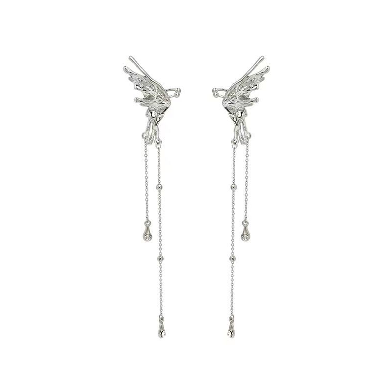 Cánh Thiên Thần ~ Khuyên Kẹp Tai Tua Rua Không Xỏ Lỗ Cao Cấp