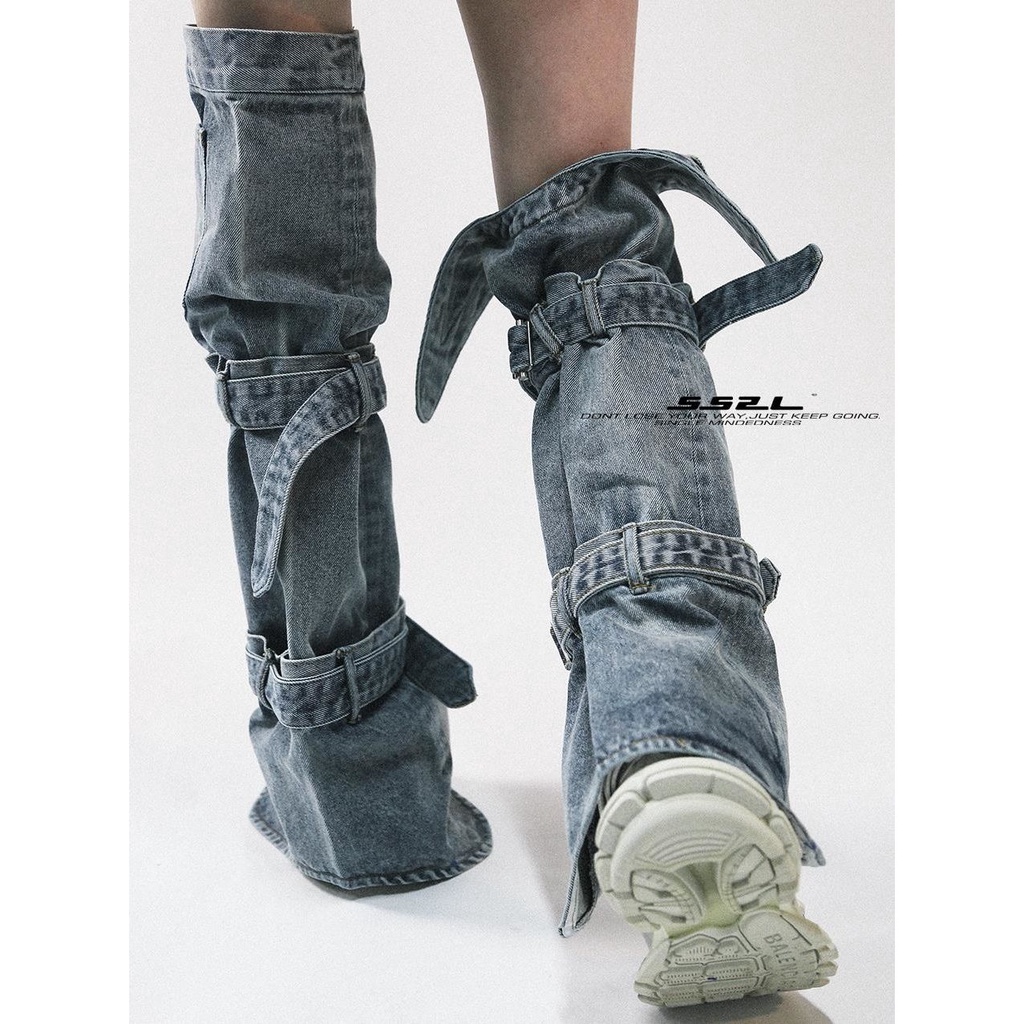 Phong cách mới!F &amp; X Quần Jeans Denim May Cột Dây Cá Tính Hợp Thời Trang Mùa Hè Châu Á Cá Tính Cho Nữ