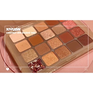 Bảng phấn mắt XIYUAN 20 ô màu lì / màu nhũ - Chestnut eye shadow disc