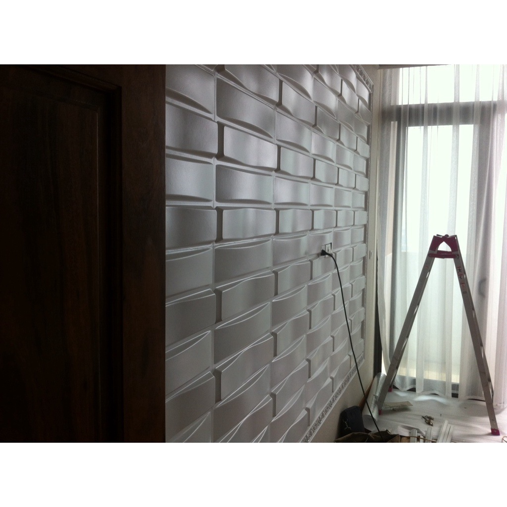 Tấm ốp tường 3D chống ẩm mốc, trang trí nội thất, hoa văn nổi chất liệu sợi tự nhiên | BigBuy360 - bigbuy360.vn