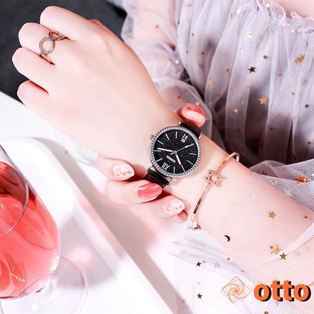 Đồng Hồ Analog Máy Quartz Dây Da Chống Thấm Nước