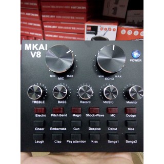 Sound card thu âm V8 có autotune, hiệu ứng âm thanh và pin sạc...