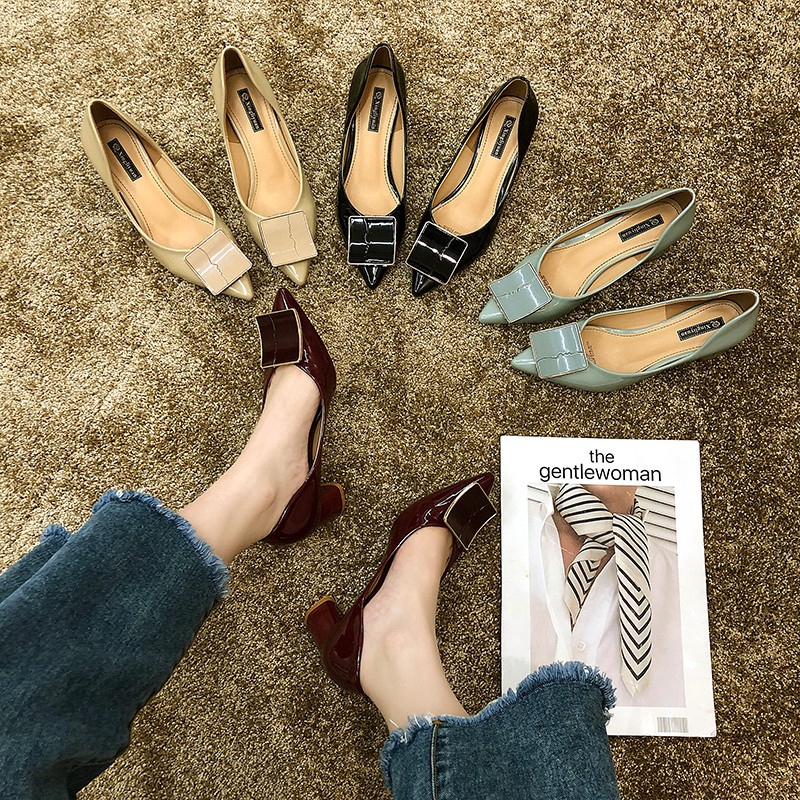 Giày cao gót mũi nhọn phong cách Hàn Quốc thanh lịch dành cho nữ