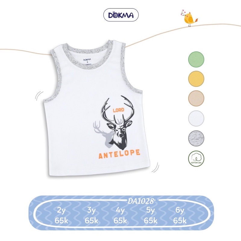 DOKMA - áo ba lỗ sát nách cho bé hãng DOKMA