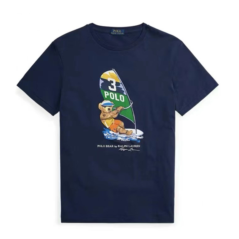 Áo polo Ralph Lauren Ngắn Tay Cổ Tròn Họa Tiết Gấu Xinh Xắn Dành Cho Nam