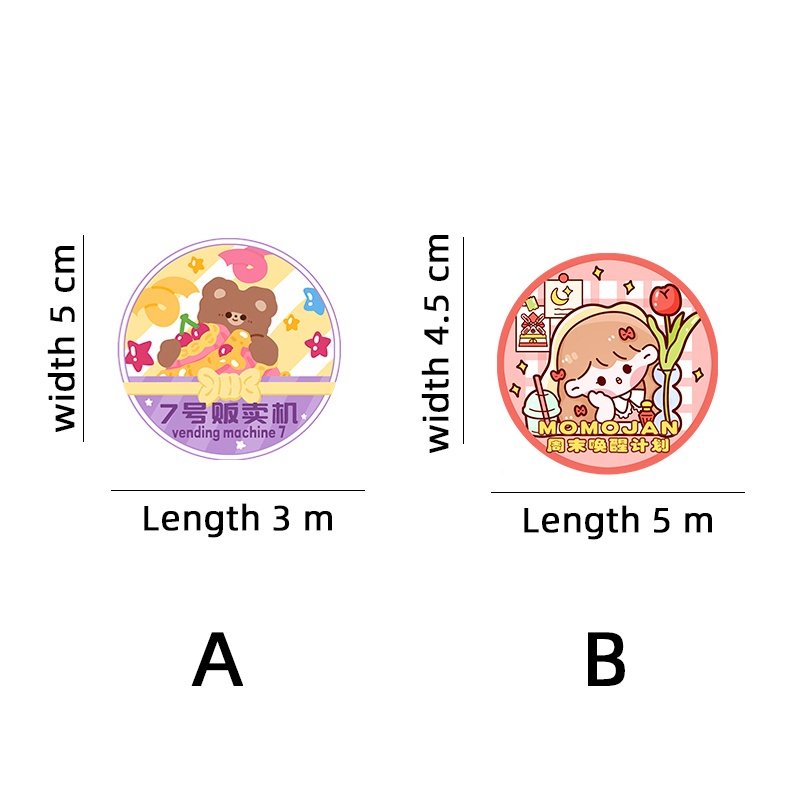 Băng Keo Washi Họa Tiết Hoạt Hình Dễ Thương Trang Trí Cho Học Sinh