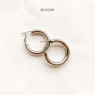 Bông tai khoen tròn màu bạc - Kích cỡ 3cm