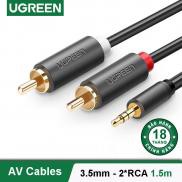 Cáp Audio 3.5mm to 2 RCA (hoa sen) Cao Cấp Ugreen 10772 10511 10510 10512 10513 10514 AV102 Chính hãng