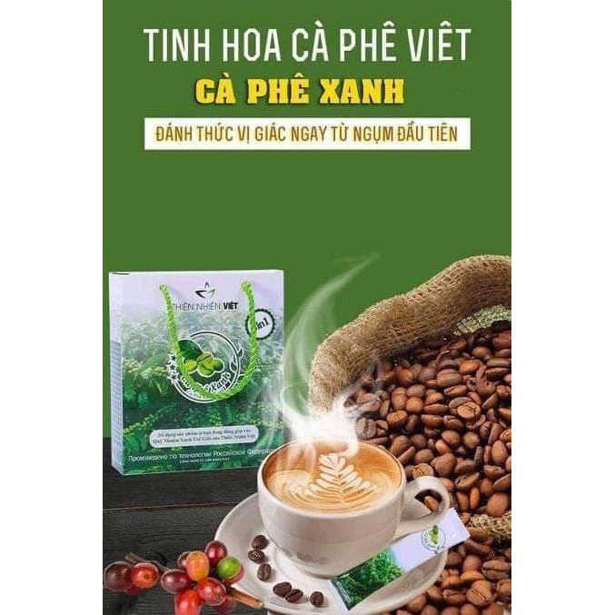Hộp 30 gói cà phê xanh giảm cân Thiên Nhiên Việt