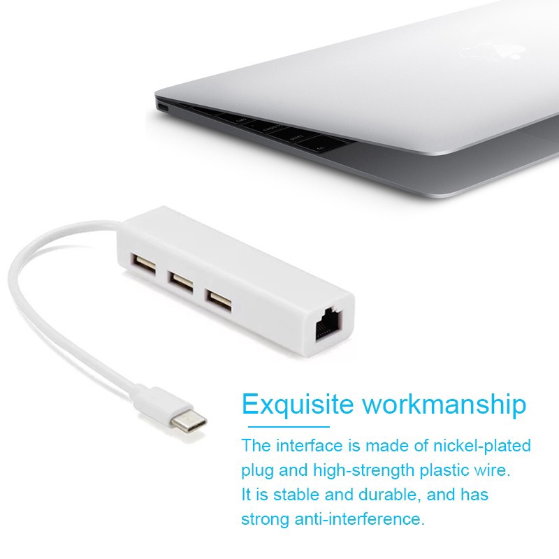 Thiết bị chuyển đổi USB-C USB 3.1 Type C sang USB RJ45 chuyên dụng cho Macbook PC | BigBuy360 - bigbuy360.vn