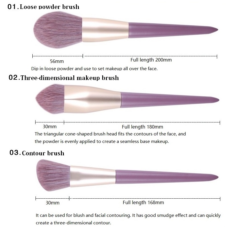 Set 9 Cọ Trang Điểm Chuyên Nghiệp Chất Lượng Cao