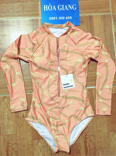 [Sẵn đen] Bộ áo bơi đi biển che bụng dài tay AT99 bikini | BigBuy360 - bigbuy360.vn