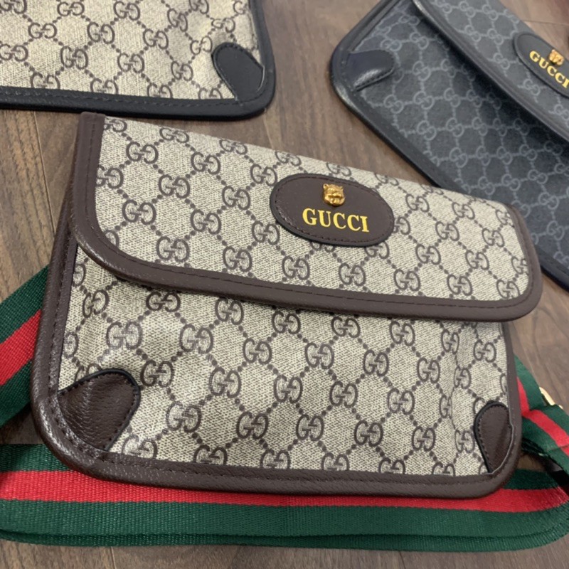 Túi Đeo Chéo Nam Nữ Da Dập Vân Chữ Monogram Xích Chéo Khoá Nam Châm/ Dây Vạch Màu Cao Cấp TC09P