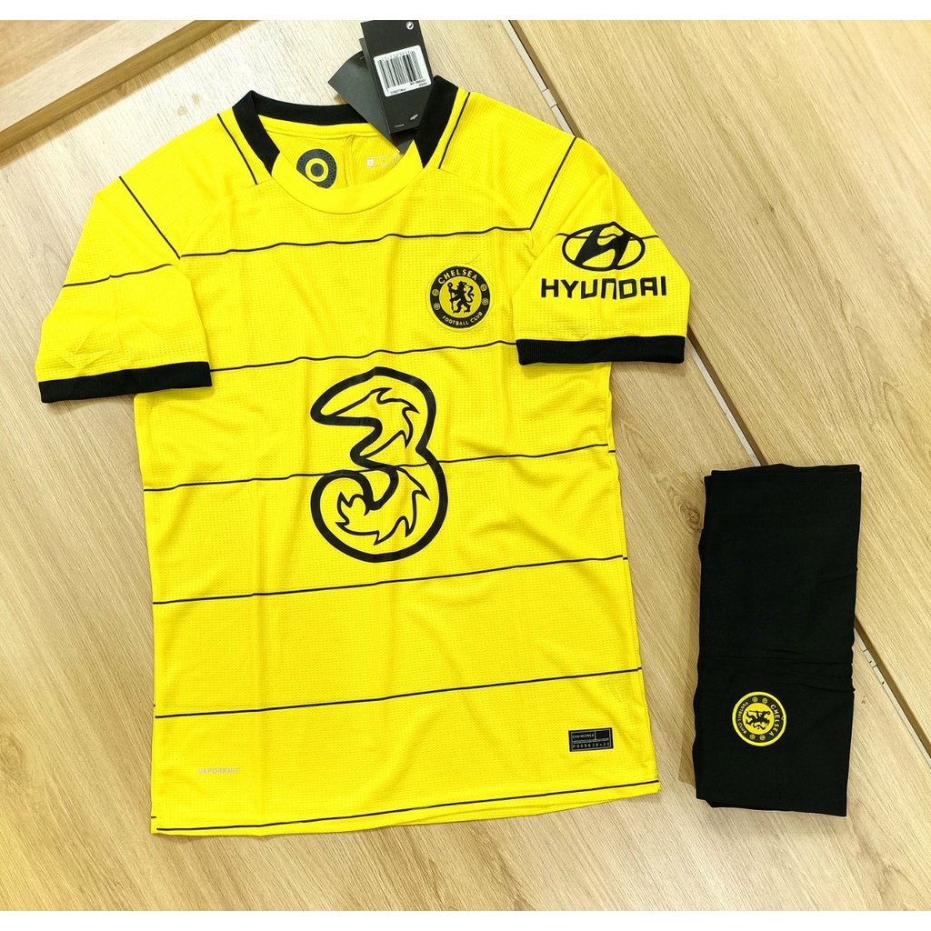 ☇✙Bộ quần áo CLB Chelsea sân khách màu Vàng 2021 - Alex Sport