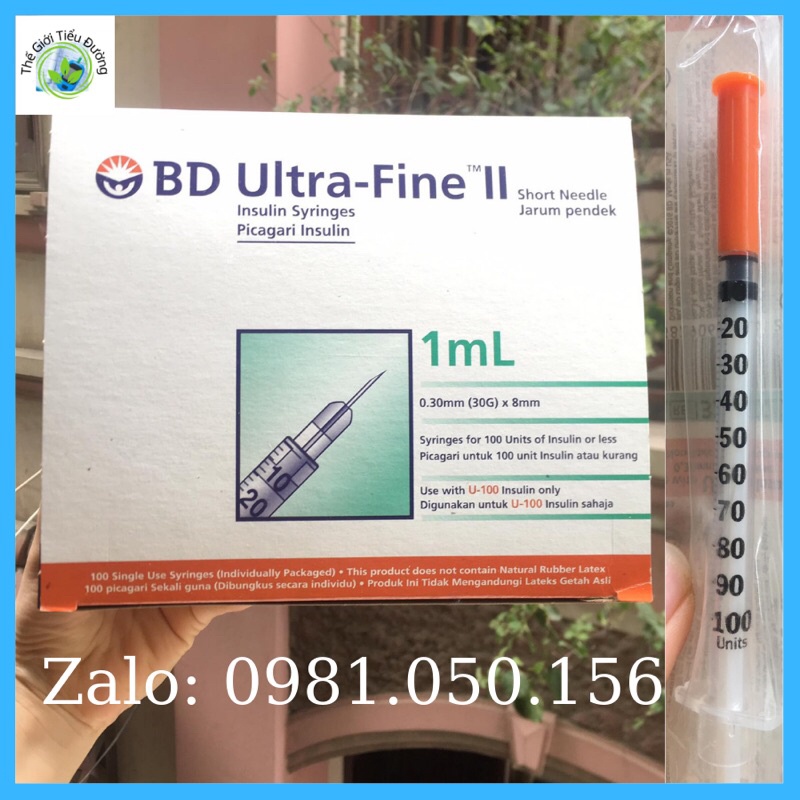 Bơm kim tiêm BD Ultra-Fine II 1mL ( 100 cái/hộp) USA