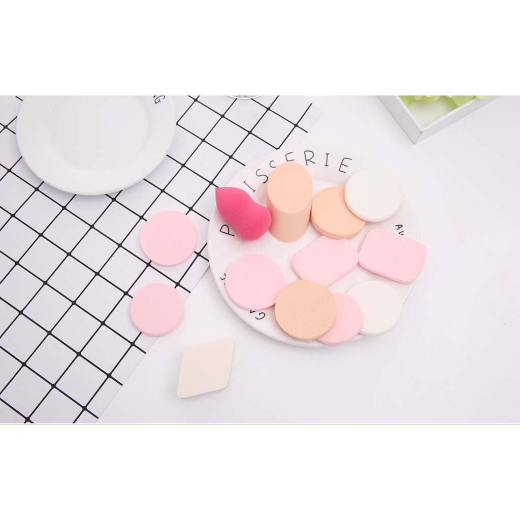 [HCM] Set 13 Bông Mút Trang Điểm Dặm Phấn Hàng Nội Địa Mút Mềm Dai Mịn Cực Đẹp