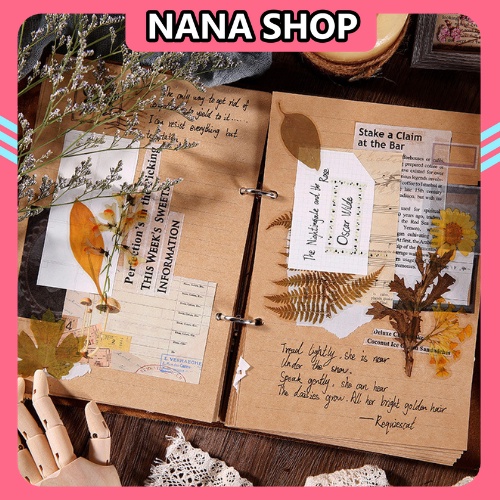 Set Sticker Hoa Lá 🍁SIÊU ĐẸP 🍁Hình Dán Hoa Trang Trí Sổ Bullet Journal Ép Nhựa PVC