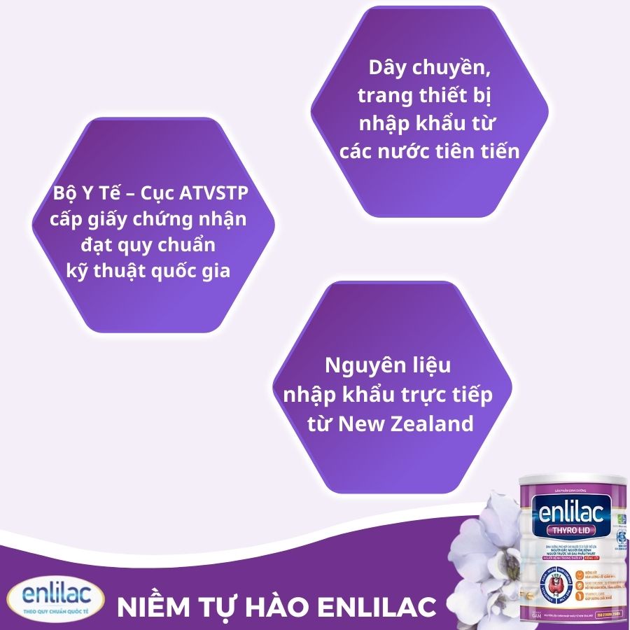 Sữa bột Enlilac Thyro LID- Lon 400g - Dinh dưỡng tăng cường sức khỏe cho bệnh nhân cường giáp, kiêng iod