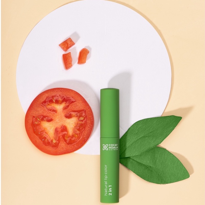 Son kem lì hữu cơ cà chua Cocayhoala Mềm mịn lâu trôi - Dưỡng môi 2in1 Bền màu cả ngày - 2.5g | BigBuy360 - bigbuy360.vn
