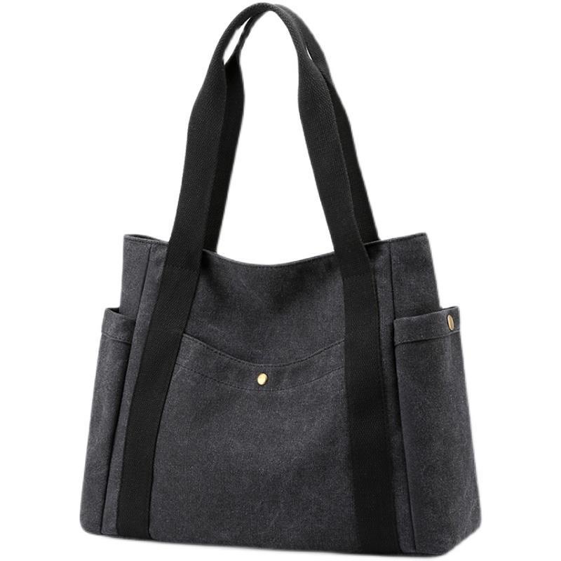 Túi Xách Canvas Màu Trơn Cỡ Lớn Thời Trang Cho Nữ