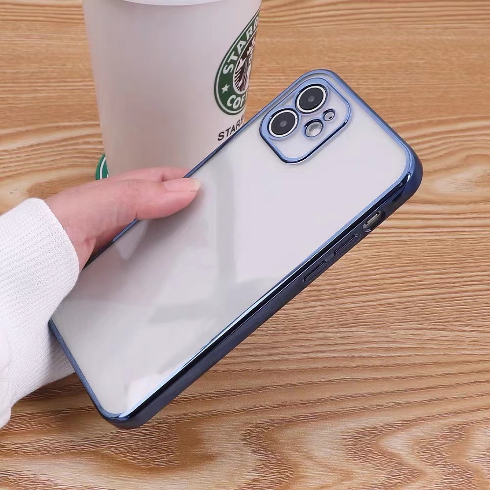 Ốp lưng Điện Thoại Silicon Mềm Trong Suốt Mạ Viền Sang Trọng Dành Cho iPhone 11 pro max x xs max xr 7 plus 8 plus 6s plus