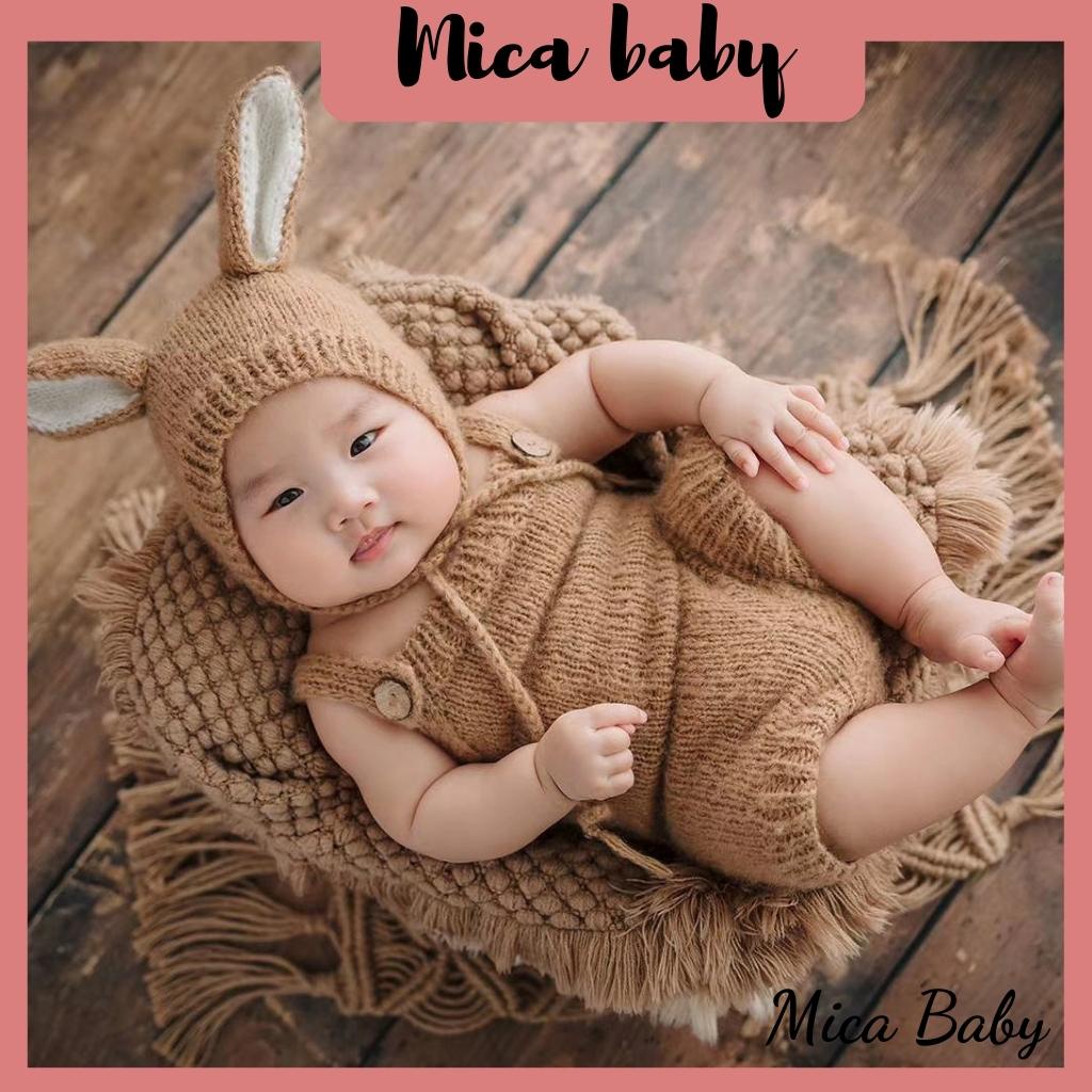 Mũ len hình tai thỏ bông xù đáng yêu cho bé Mica baby ML41