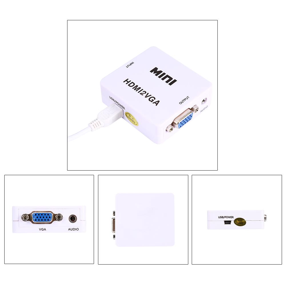 Hộp chuyển đổi từ cổng HDMI sang giác cắm VGA và phụ kiện