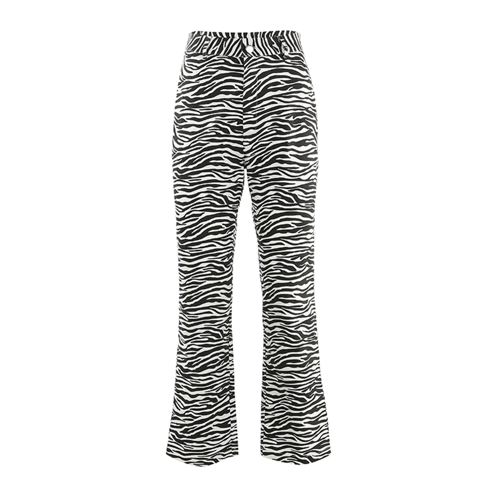 Zebra Striped Joggers Streetwear Straight Pants Women High Waist Trousers Wide Leg Pants | BigBuy360 - bigbuy360.vn