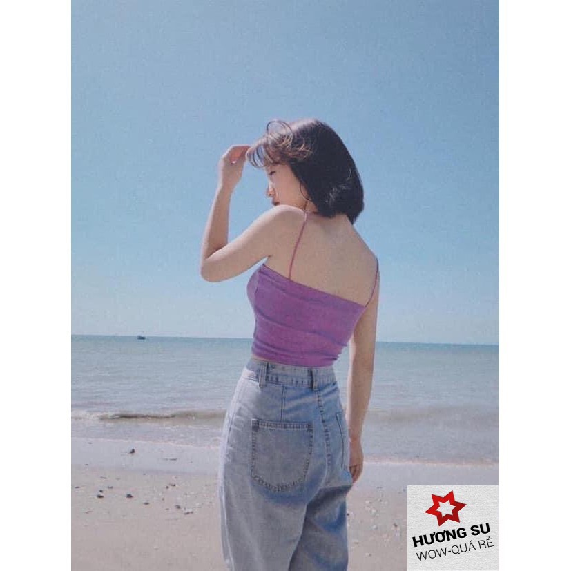 ÁO HAI DÂY TĂM THUN CROPTOP SEXY 2 DÂY SỢI BÚN BODY DÁNG ÔM NỮ SIÊU HOT-HươngSu | BigBuy360 - bigbuy360.vn