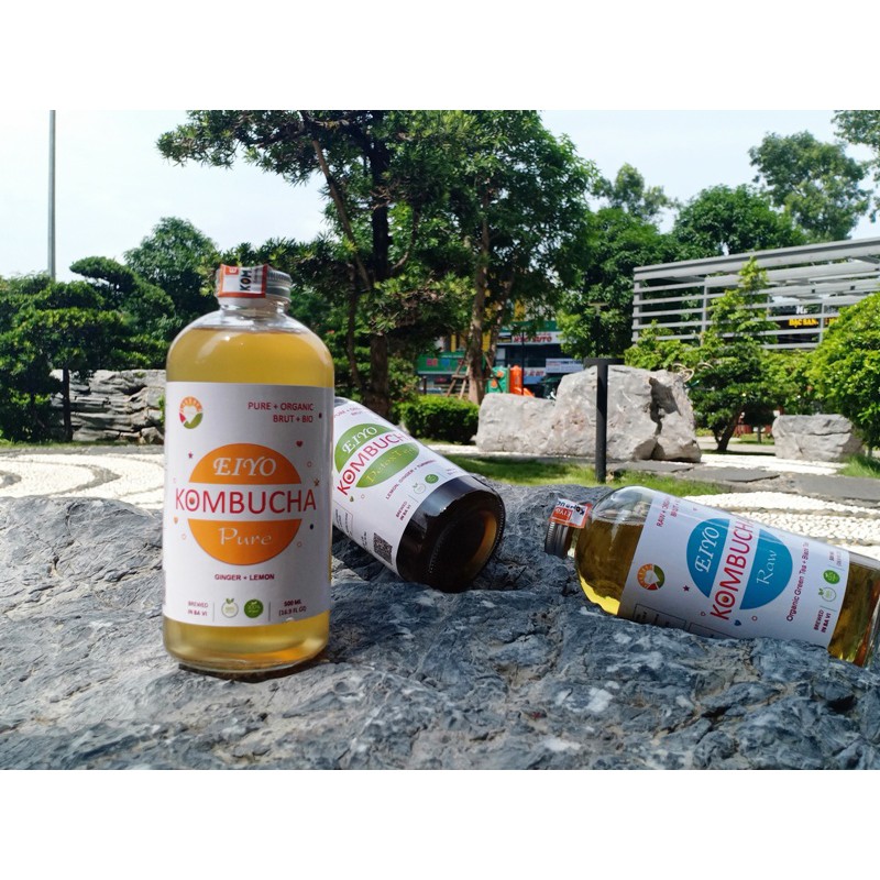 Trà EIYO KOMBUCHA PURE - Nguyên vị tự nhiên với nguyên liêu Organic, được lên men thủ công Truyền thống tại Núi Ba Vì.