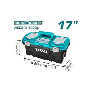 Thùng nhựa đựng đồ nghề total 17 inch móc khóa kim loại tpbx0172