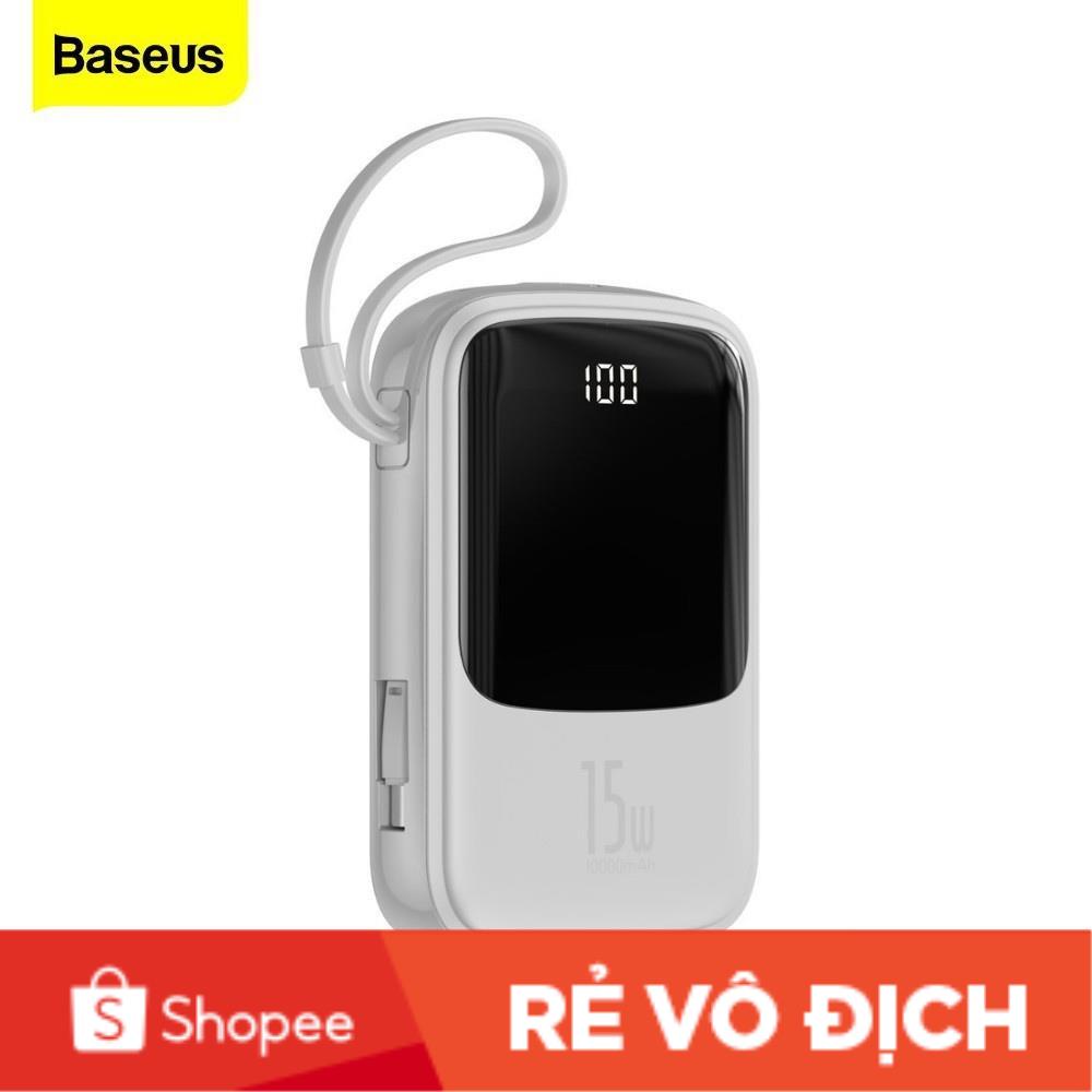 SẠC DỰ PHÒNG BASEUS Q Pow tích hợp Cable 10000mAh 3A - 15W Led Hiển Thị PPQD-A02