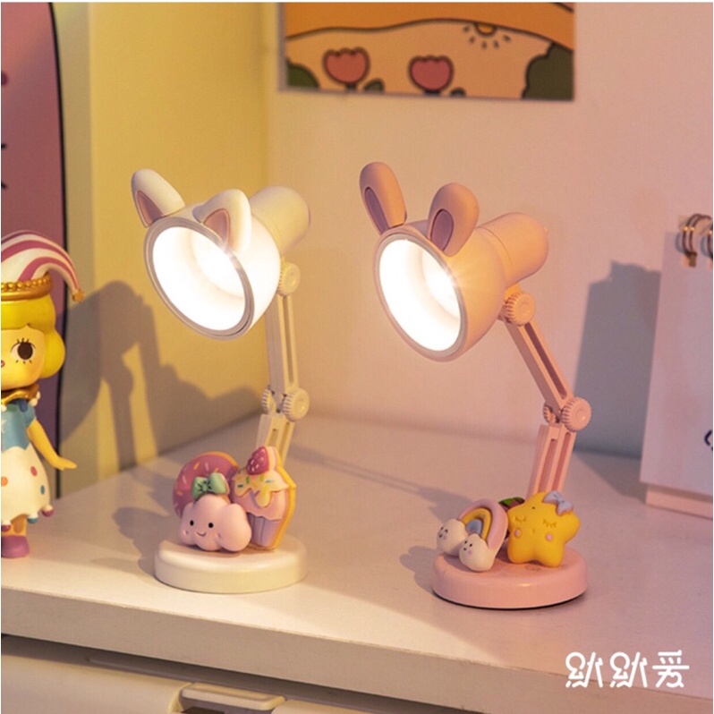 Đèn Mini Có Đồ Trang Trí, Keo Dán Để Bàn Siêu Xinh.