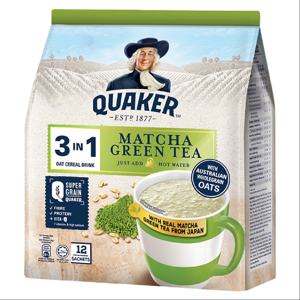 [Mã GRO1APR giảm 20K đơn 150K] Combo 2 Túi Thức Uống Yến Mạch Quaker 3in1 Vị Matcha 336g &amp; Berry Burst 450g