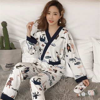 Bộ đồ ngủ dáng dài kiểu Kimono cho nữ