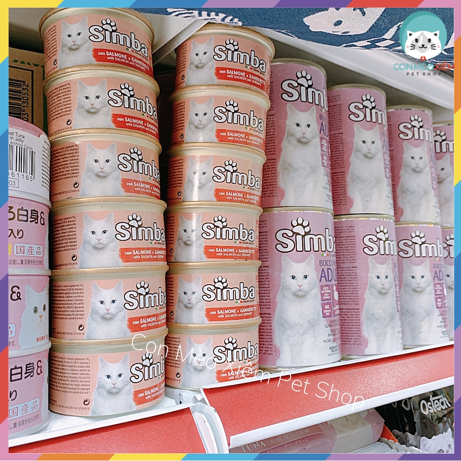 Pate cho mèo Simba italy mousse đặc vị cá hồi và tôm 85g , thức ăn lon vị gà cá ngừ tăng cân mập mèo ốm còi Con Mèo Xiê