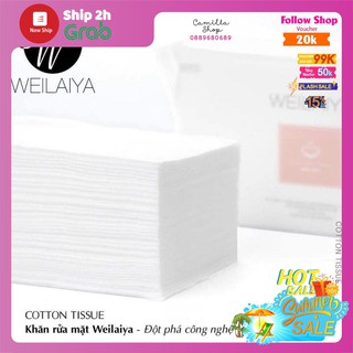 Khăn lau mặt bông tẩy trang 100% cotton Weilaiya chính hãng