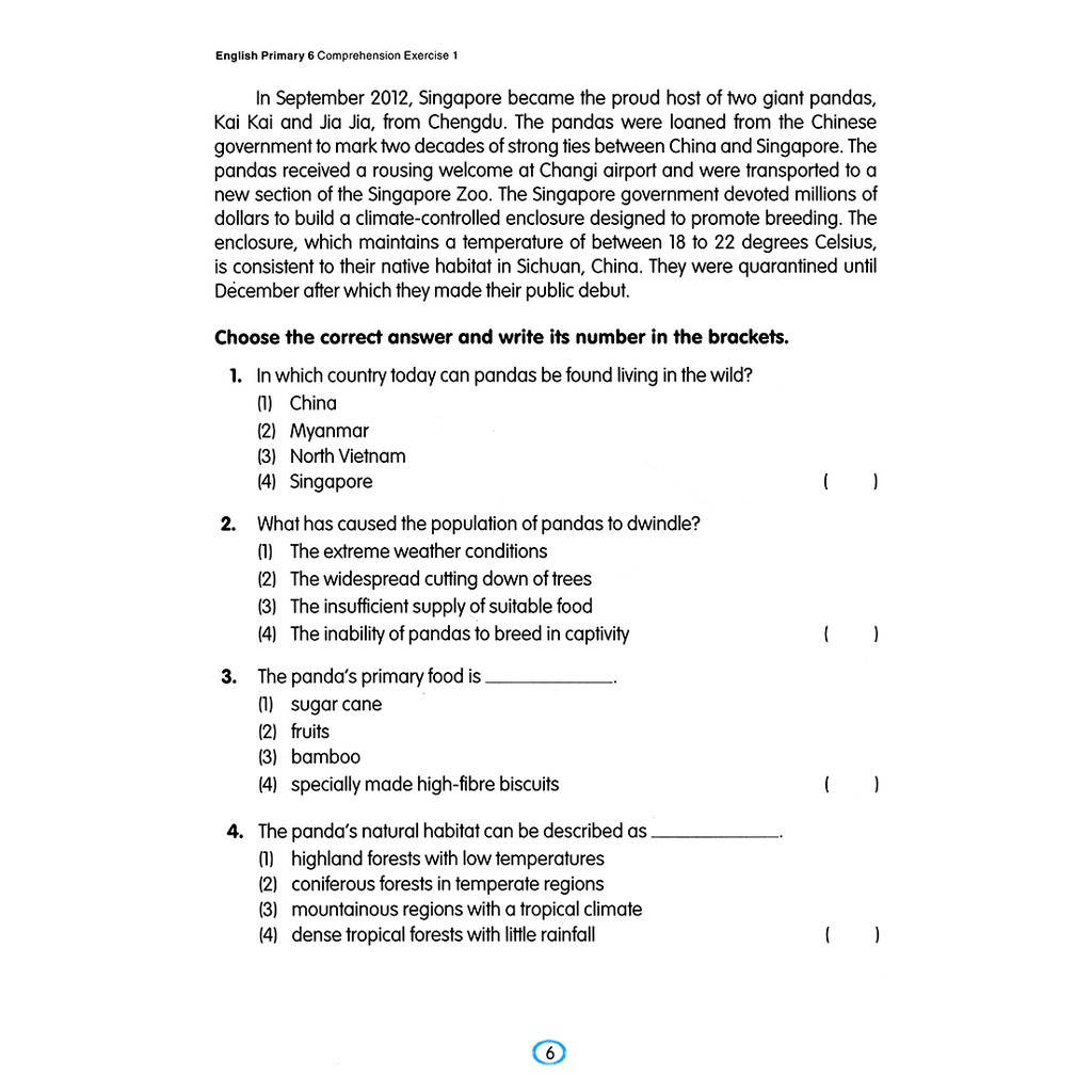 Sách: English Comprehension - Bài Tập Đọc Hiểu Tiếng Anh Dành Cho Học Sinh - Quyển 6